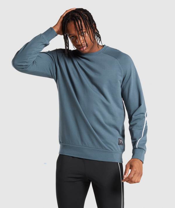Panske Mikiny Gymshark Recess Crew Tyrkysové | SO9375102